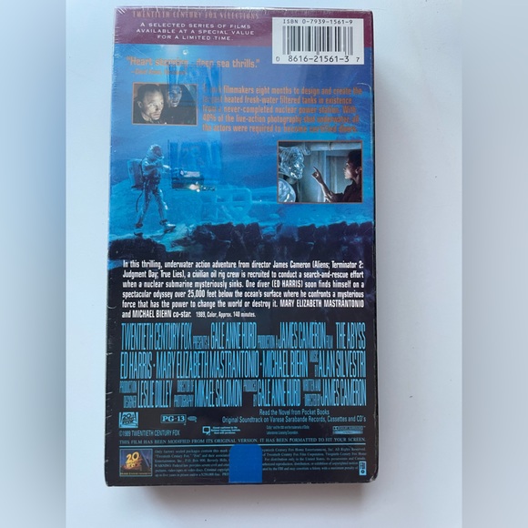 NWT The Abyss VHS-🎥🍿 Factory Sealed James Cameron 1989 Film, Movie Classic - Picture 2 of 3